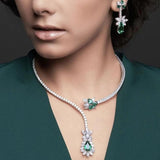 Stonefans Green Crystal Cuff Collar Necklace