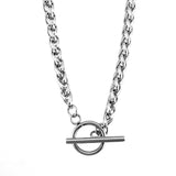 Stainless Steel Necklace Toggle bar Clasp Silver Wheat Chain