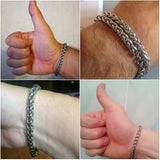 Stainless Steel Necklace Toggle bar Clasp Silver Wheat Chain