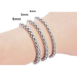 Stainless Steel Necklace Toggle bar Clasp Silver Wheat Chain