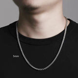 Stainless Steel Necklace Toggle bar Clasp Silver Wheat Chain