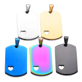 5Pcs Stainless Steel Blank Military Army ID Tag Dog Tags Pendant Necklace
