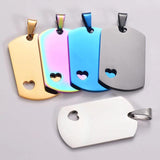 5Pcs Stainless Steel Blank Military Army ID Tag Dog Tags Pendant Necklace