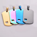 5Pcs Stainless Steel Blank Military Army ID Tag Dog Tags Pendant Necklace