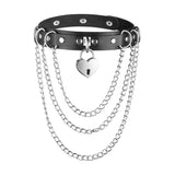 Heart Punk Choker Chain Necklace Goth Collar Women 90s Metal