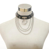 Heart Punk Choker Chain Necklace Goth Collar Women 90s Metal