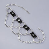 Punk Chain Choker Necklace Leather Collar Gothic Jewelry