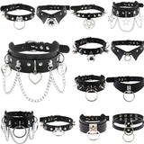 Punk Goth Heart Star Pendant Necklace with Tassel Chain