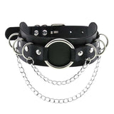 Punk Goth Heart Star Pendant Necklace with Tassel Chain