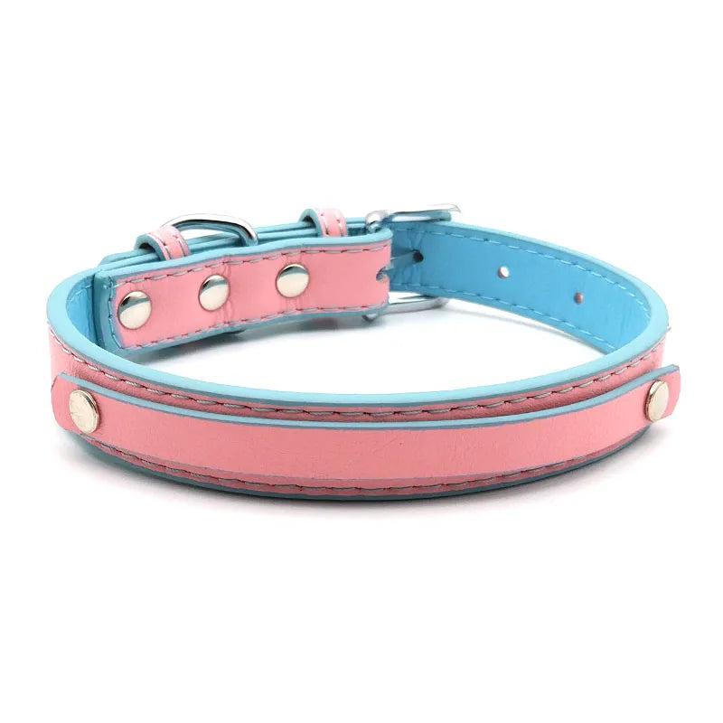 Pink Soft Leather Custom Choker Necklace DDLG Collar Jewelry