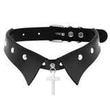 Stainless Steel Cross Pendant Choker Necklace for Women Girls