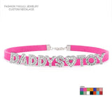 Rhinestone DADDYS TOY Choker Necklace Leather Collar