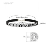 Rhinestone DADDYS TOY Choker Necklace Leather Collar