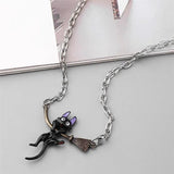 Cat Pendant Choker Link Chain Collar Accessories Gift