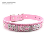 Sexy Pink Leather Collar Letters Daddy PRINCESS Choker Necklace Adult