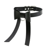 Leather BowKnot Choker Necklace Collar Gothic Punk Choker