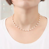 Freshwater Pearl Choker Necklace Stainless Steel Jewelry