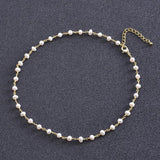 Freshwater Pearl Choker Necklace Stainless Steel Jewelry