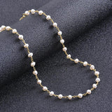 Freshwater Pearl Choker Necklace Stainless Steel Jewelry