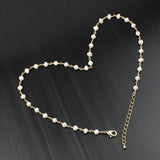 Freshwater Pearl Choker Necklace Stainless Steel Jewelry