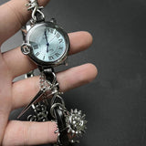 Y2K Niche Leather Watch Pendant Stainless Steel Choker