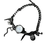 Y2K Niche Leather Watch Pendant Stainless Steel Choker