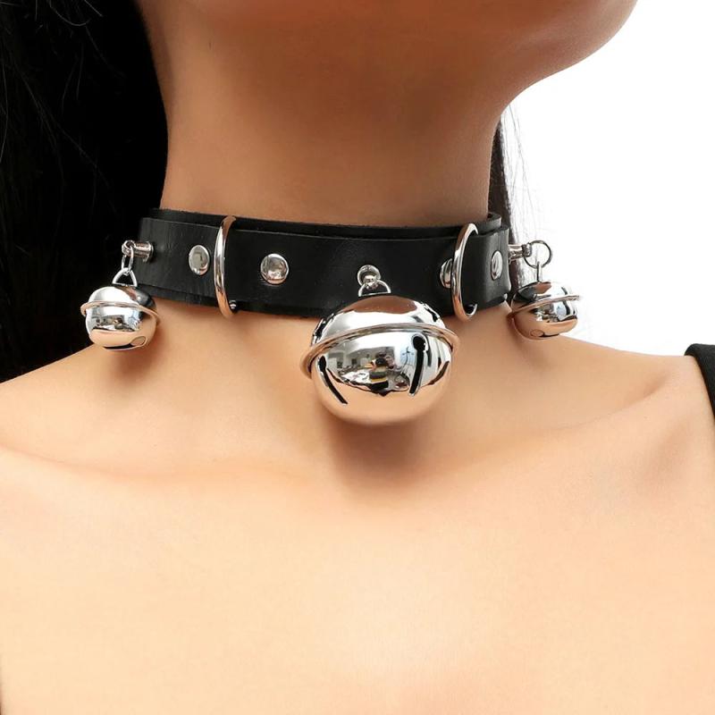 Euro Style Bondage Choker Goth Punk Bell Necklace