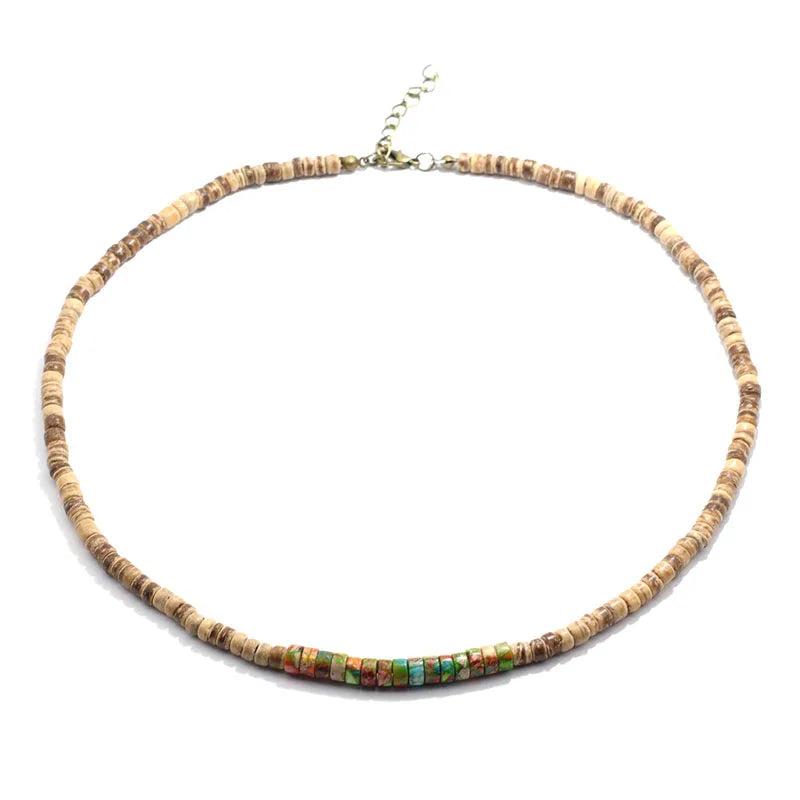 Vintage Wood Necklace Men Choker Collar Boyfriend Gift Punk Colar