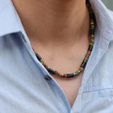 Vintage Wood Necklace Men Choker Collar Boyfriend Gift Punk Colar