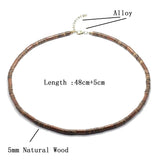 Vintage Wood Necklace Men Choker Collar Boyfriend Gift Punk Colar