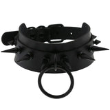 Goth Punk Spike Rivet Choker Collar For Women Heart Bell Necklace
