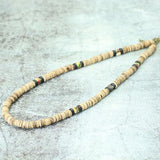 Wooden Choker Collar Necklace for Men with Natural Stone - Boyfriend Gift