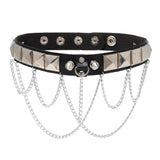 Rivet Leather Choker Necklace Gothic Punk Collar