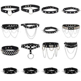 Rivet Leather Choker Necklace Gothic Punk Collar