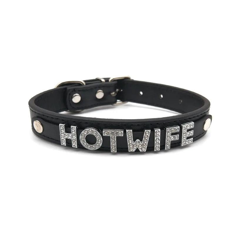 Sexy PU Leather Hotwife Choker Necklace