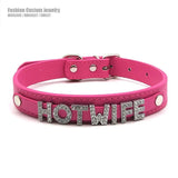 Sexy PU Leather Hotwife Choker Necklace