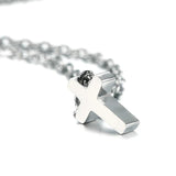 Small Cross Charm Women Necklaces Stainless Steel Religious Christ Jewelry