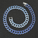 Hip Hop Cuban Chains Necklace & Bracelet Enamel Charm Jewelry