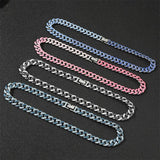 Hip Hop Cuban Chains Necklace & Bracelet Enamel Charm Jewelry
