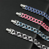 Hip Hop Cuban Chains Necklace & Bracelet Enamel Charm Jewelry
