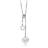 Roman Numeral Circle & Heart Steel Wedding Necklace