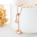 Roman Numeral Circle & Heart Steel Wedding Necklace