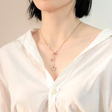 Roman Numeral Circle & Heart Steel Wedding Necklace