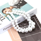 Exaggerated Double Pearl Choker Necklace