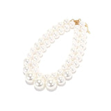 Exaggerated Double Pearl Choker Necklace