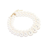 Exaggerated Double Pearl Choker Necklace