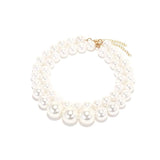 Exaggerated Double Pearl Choker Necklace