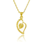 24K Leaf Pendant Cross Chain Necklace Wedding Jewelry
