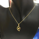 24K Leaf Pendant Cross Chain Necklace Wedding Jewelry