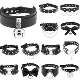 Punk Lace Leather Choker Necklace for Women Men